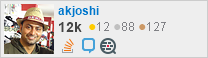 profile for akjoshi on Stack Exchange, a network of free, community-driven Q&A sites