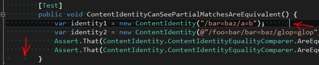 Trailing spaces and tabs are immediately obvious.