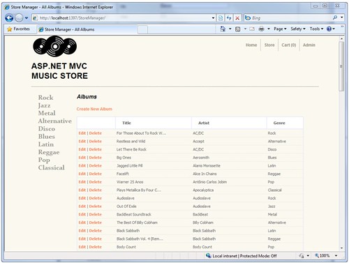 MVC Music Store - Admin