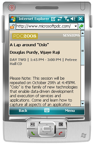 PDC Mobile Session Detail (Emulator)