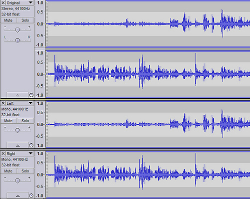 Removing background audio from stereo recording